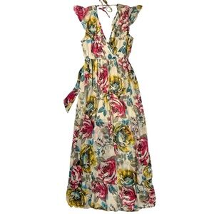 Band of Gypsies Women's Maxi Dress Size Small, Sheer Floral